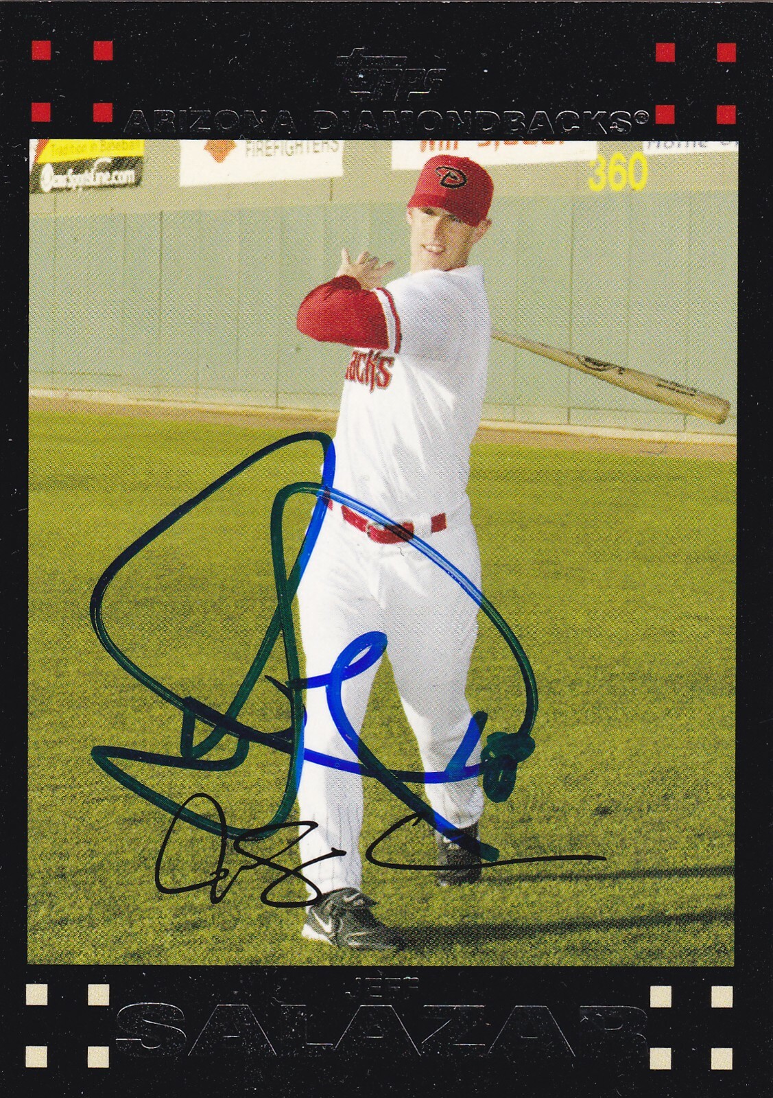 JEFF SALAZAR ARIZONA DIAMONDBACKS SIGNED BASEBALL CARD PIRATES COLORADO ROCKIES