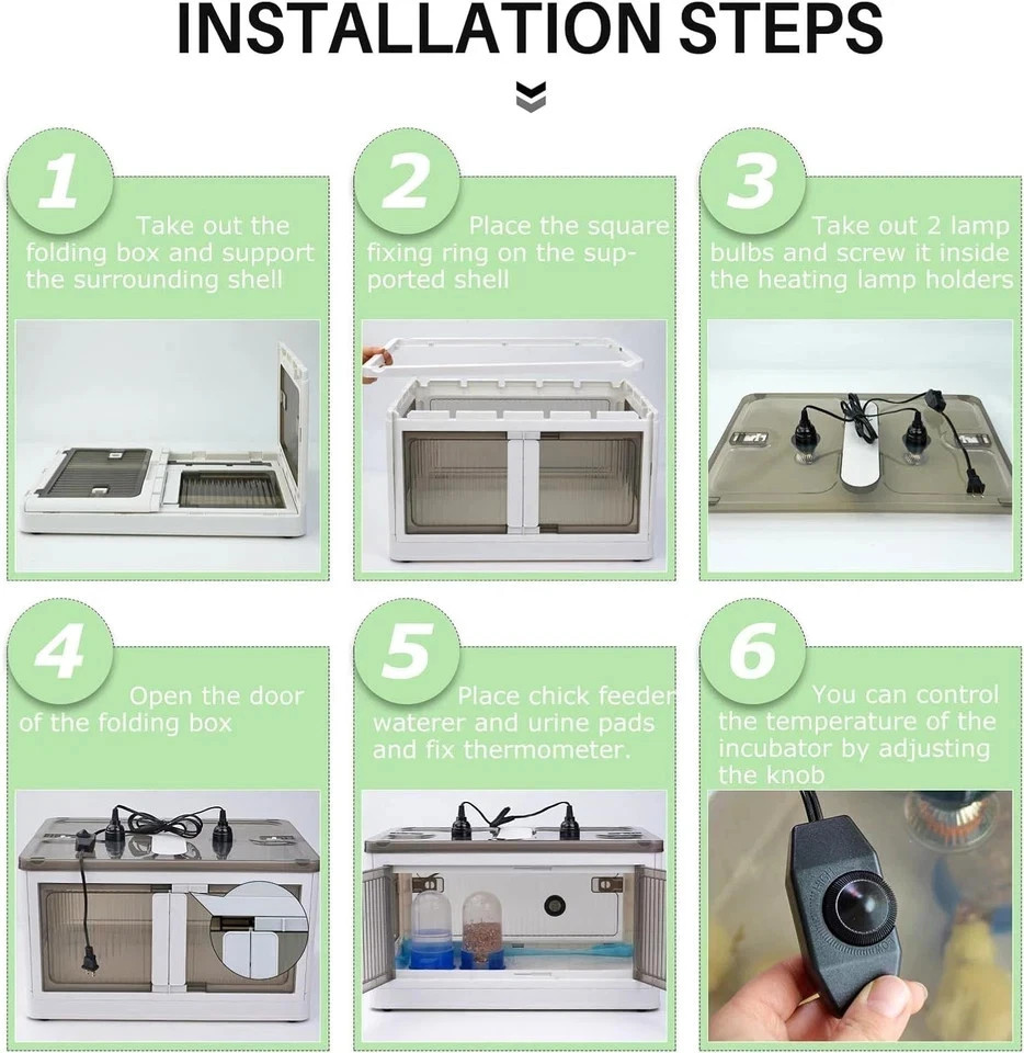 Brooder Box for Chicks Quail Brooder Box with Thermostat Poultry Heater
