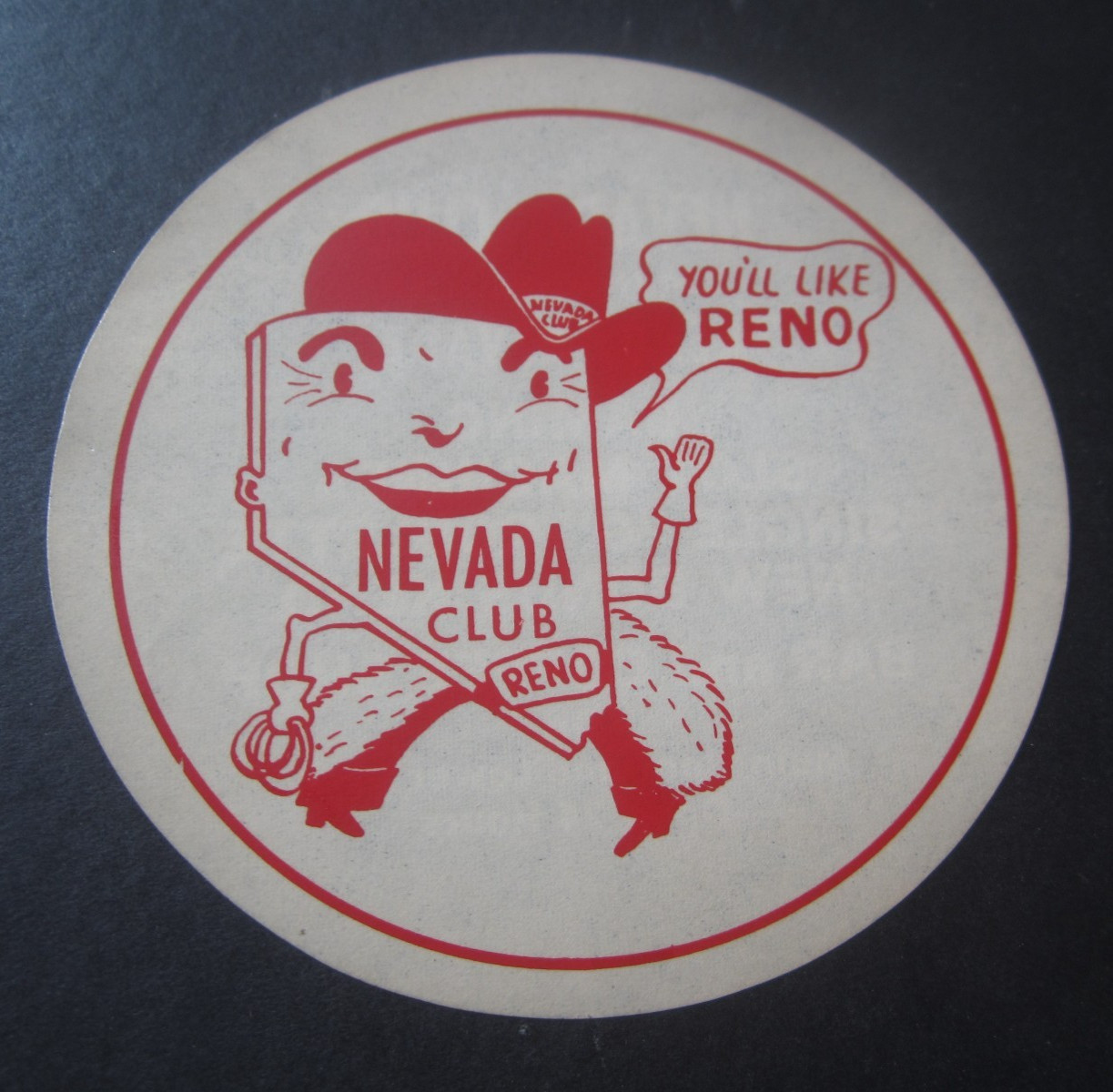 Old Vintage - NEVADA CLUB - Reno NV. - Casino STICKER / LABEL