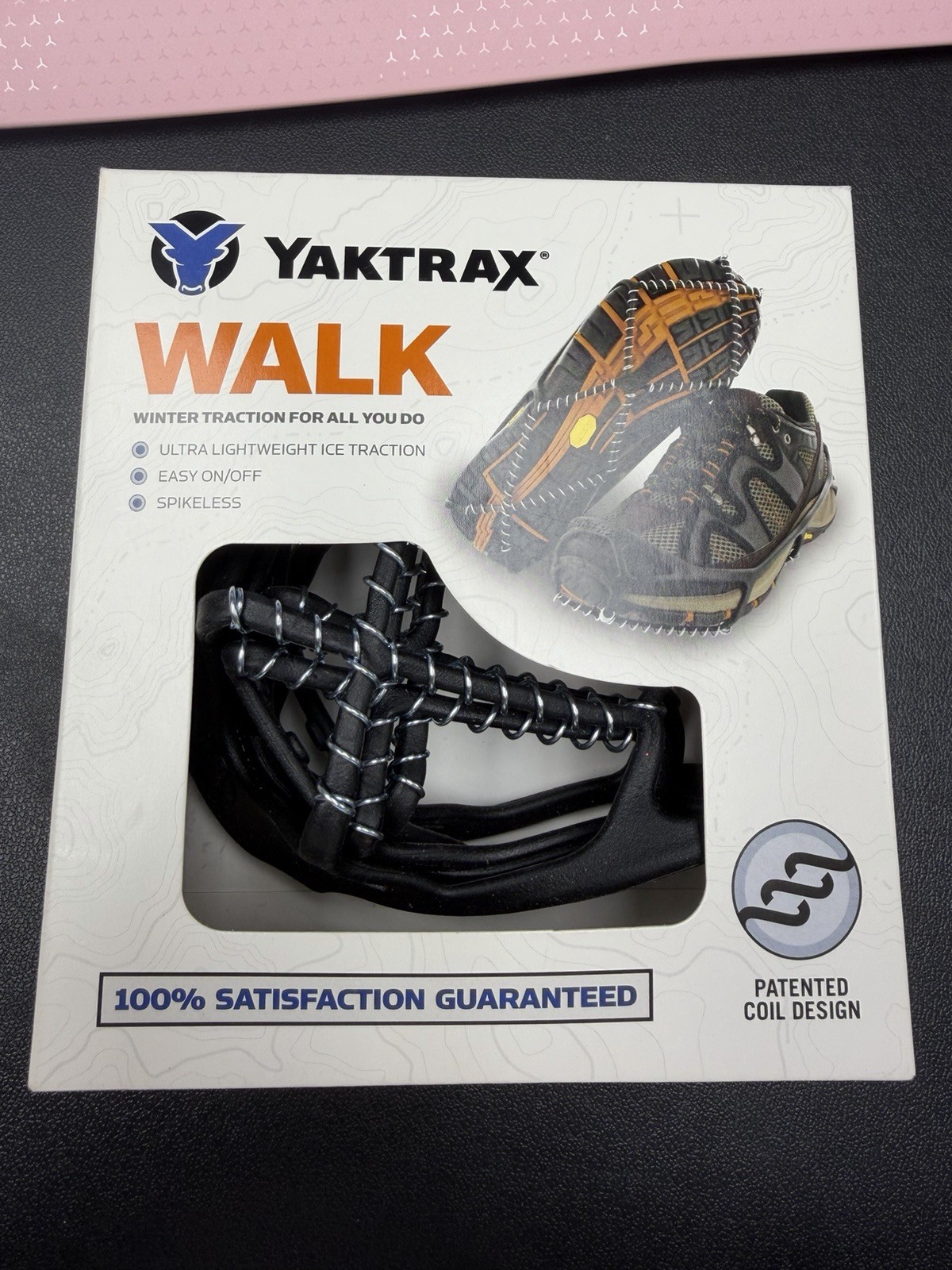 YakTrax Winter Traction Spikeless Shoe Coils Snow Ice Walking New in Box SMALL