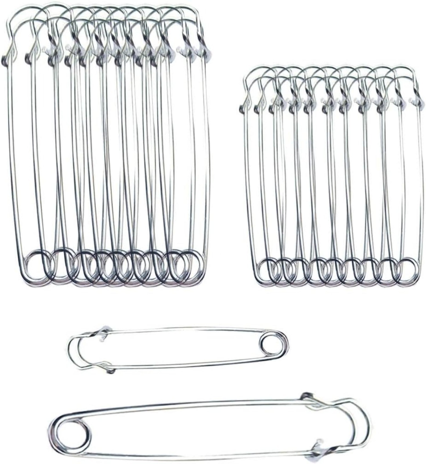 20Pcs Large Safety Pins Heavy Duty Sewing Quilting Craft Silver Set