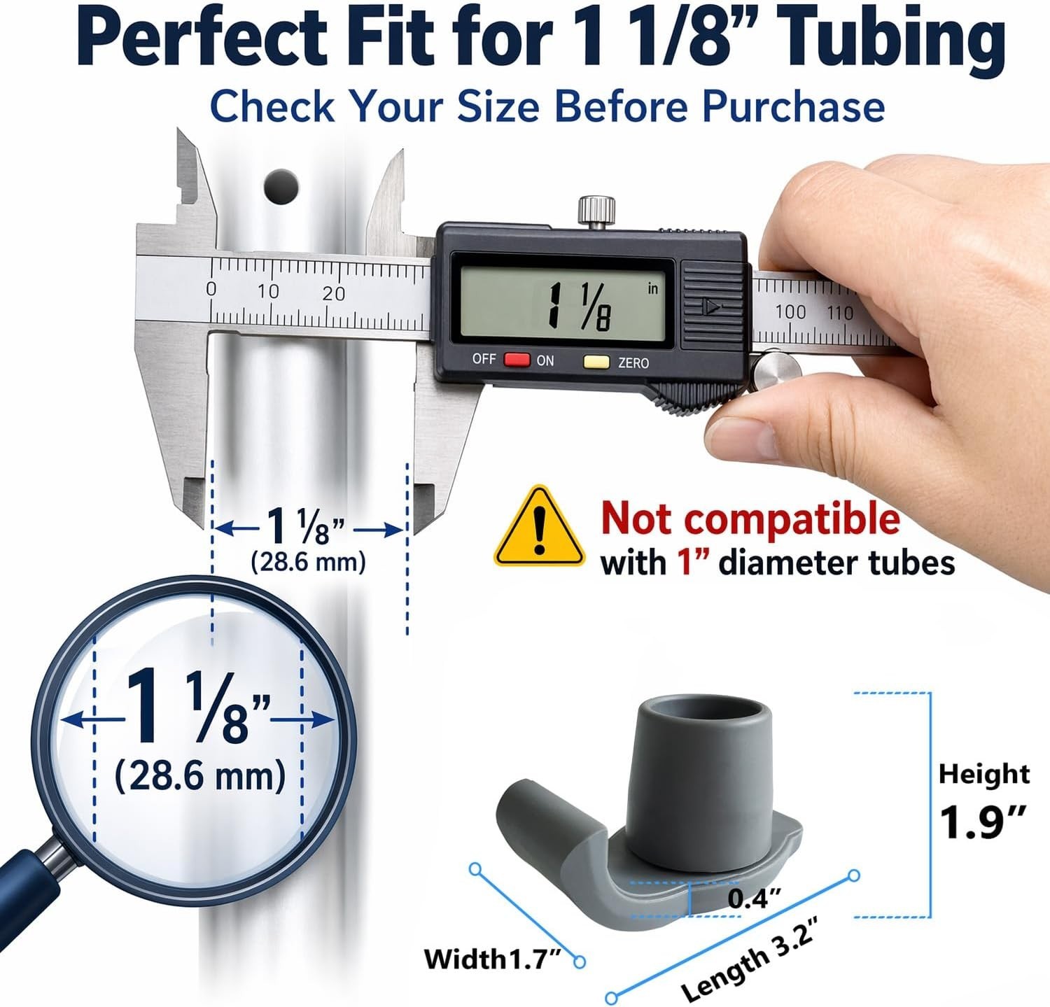 Universal 1-1/8 inch Walker Glides: Effortless Mobility for Seniors | 2 Pack