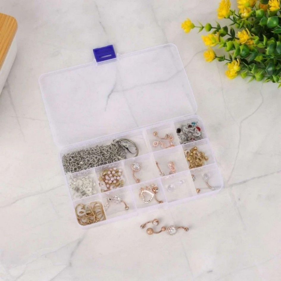 6 Clear Jewelry Box Plastic Bead Storage Craft Container Earrings Organizer-#/#