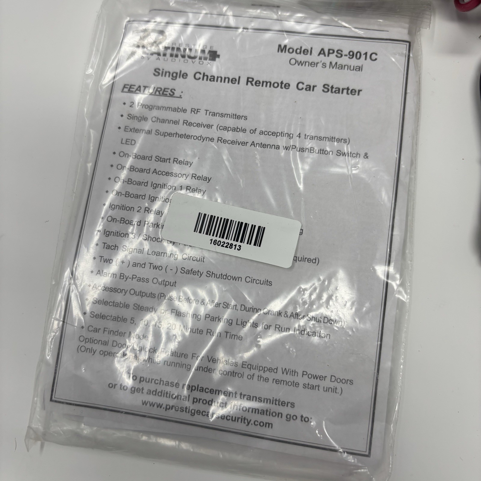 Prestige Security Systems Remote Start With Keyless Entry APS901C