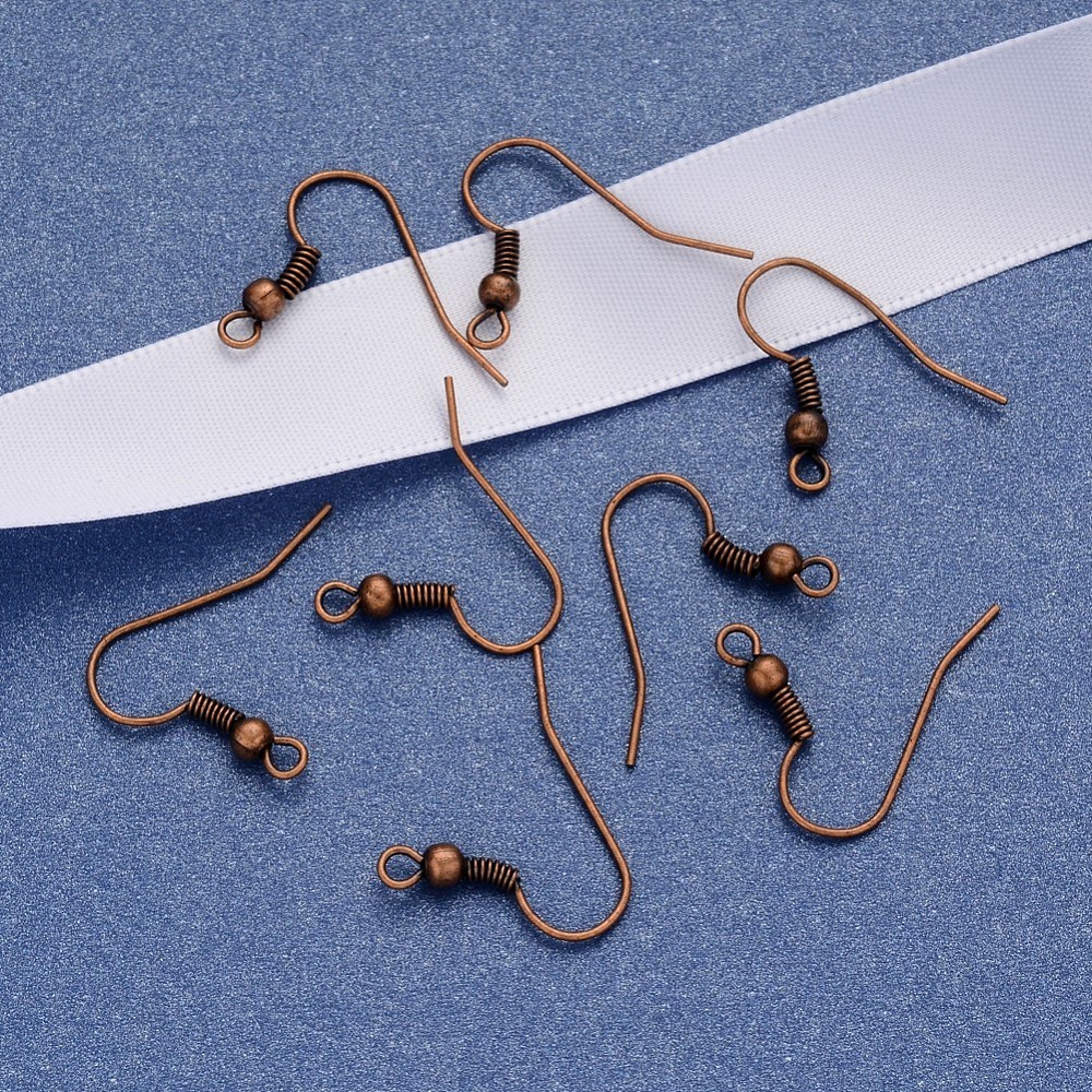 5000pcs Iron Earring Hooks Ear Wire w/Horizontal Loop Brown French Earwire Blank