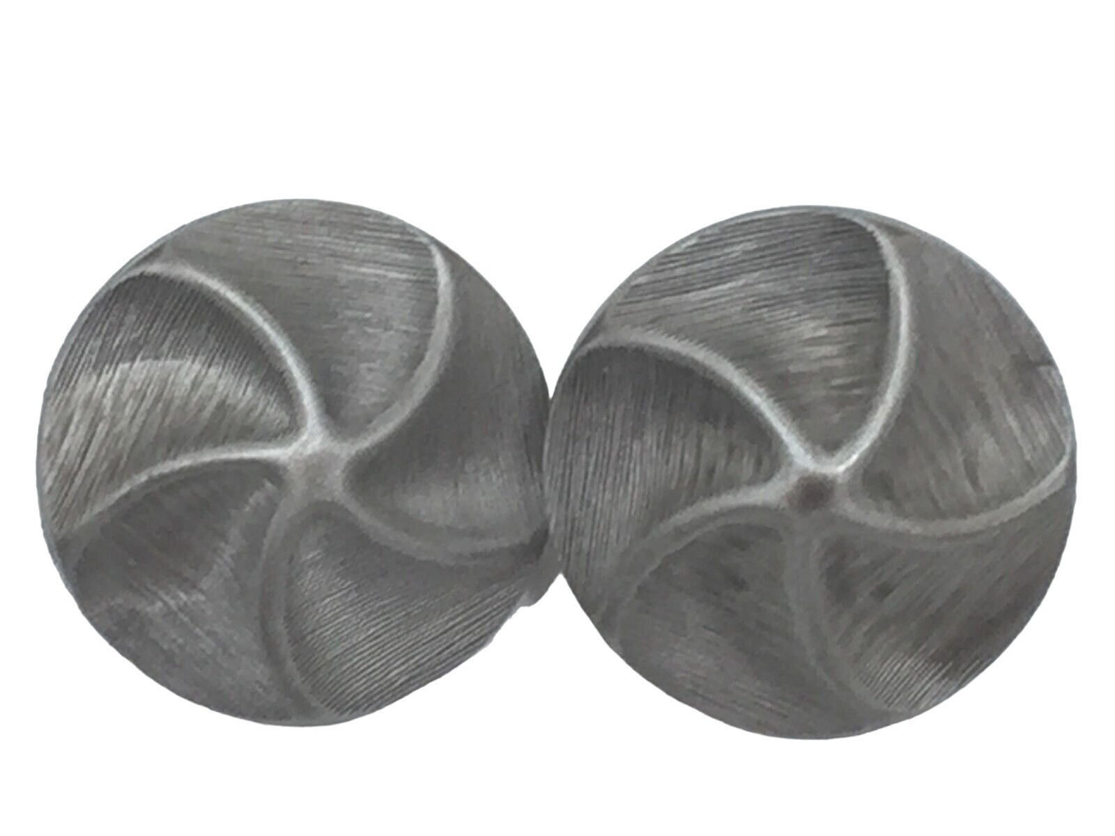 Vintage Faux Pewter Button Disk Clip on Earrings 24245 Gray Grey