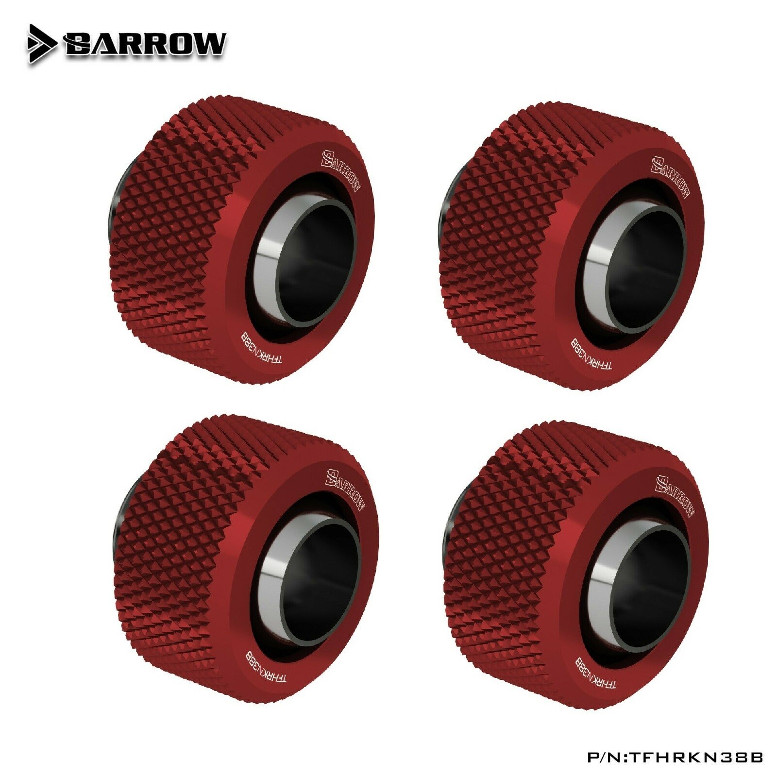4 Pcs Barrow 10/13 10mm/13mm 3/8" ID 1/2" OD Soft Tubing Fitting TFHRKN38B Red