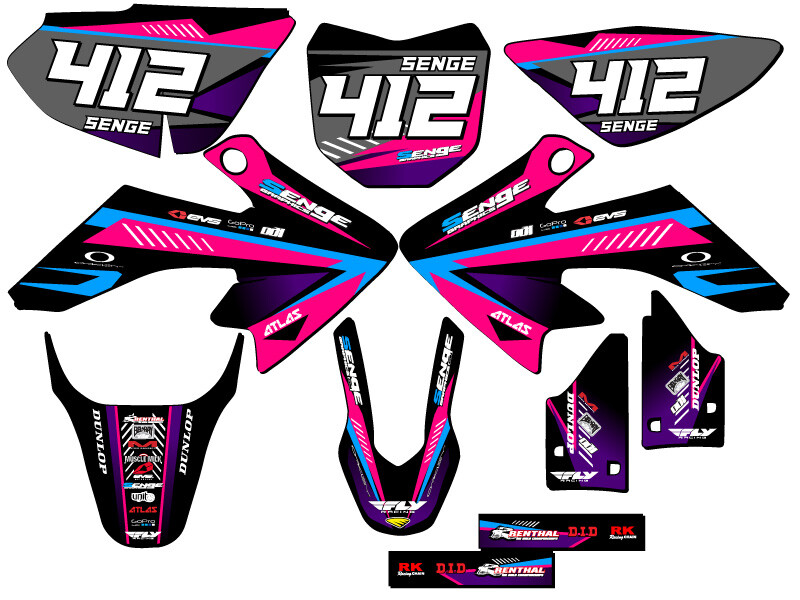 2013-2023 CRF 50 SURGE Pink Senge Graphics Kit Compatible with Honda