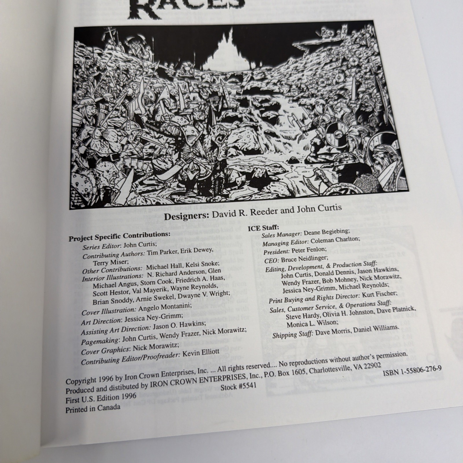 Rolemaster Standard System Races and Cultures Underground Races Ice Sourcebook
