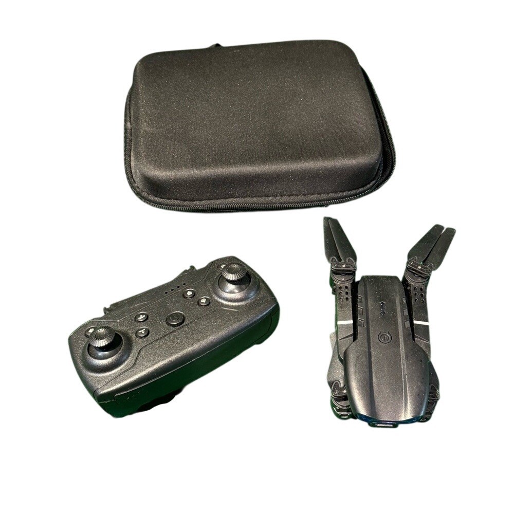 E99 Foldable RC Quadcopter Drone with Remote Control and Carrying Case Black