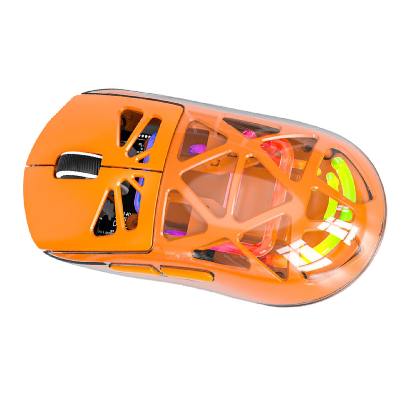 Wireless Gaming Mouse 3 Modes Bluetooth 2.4G USB-C 4800DPI RGB Orange