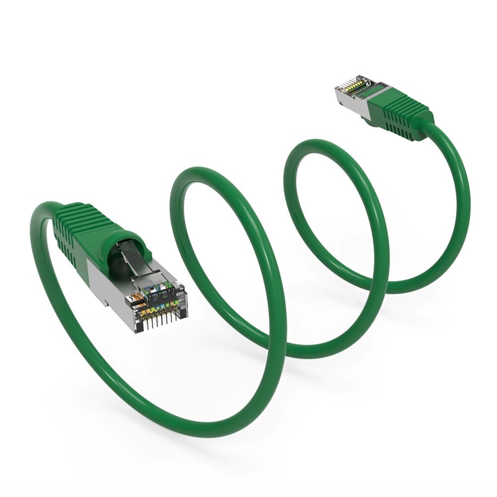 7FT Cat6 RJ45 Ethernet LAN Network SSTP Shielded Patch Cable Copper 26AWG Green