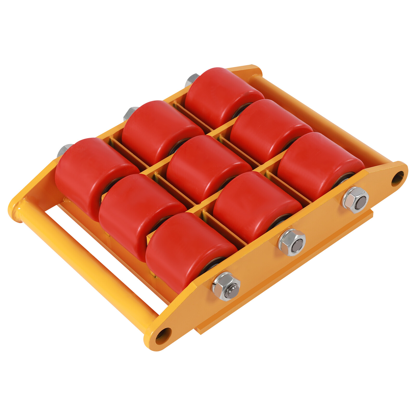 15T Dolly Skate Machine 9 Rollers Machinery Movers Cap 360° Rotation with Handle
