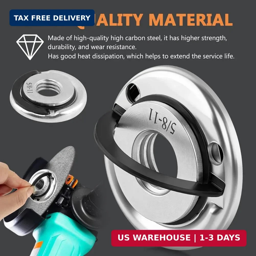 2Pcs Angle Grinder Nuts with 2 Lock Nut, 5/8-11 Inch Quick Change Angle Grinder