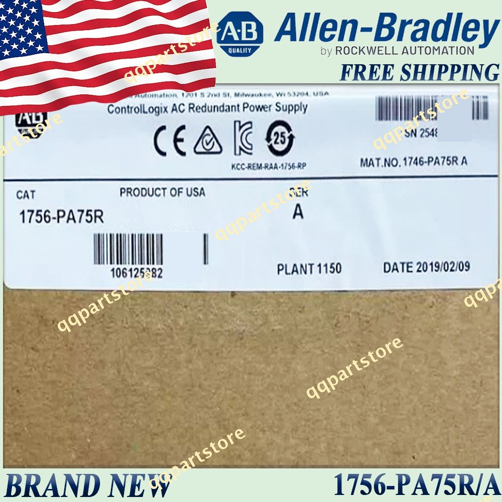 New Sealed AB 1756-PA75R/A ControlLogix Power Supply 1756PA75R serA Free Ship US