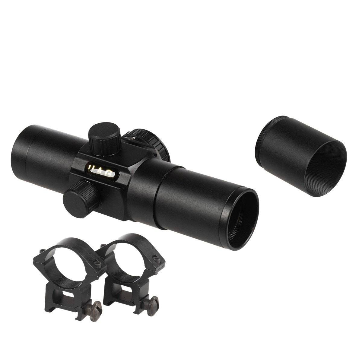1X30 T-PLEX RED RETICLE OPTIC WITH RINGS UAG