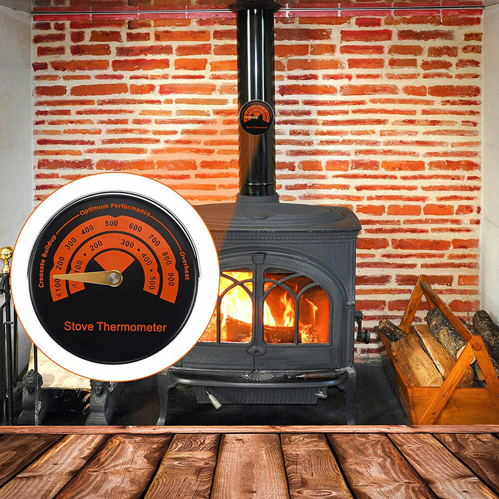 Stove Flue Pipe Thermometer Woods Burner Solid Fuel Magnetic Temperature Gauge