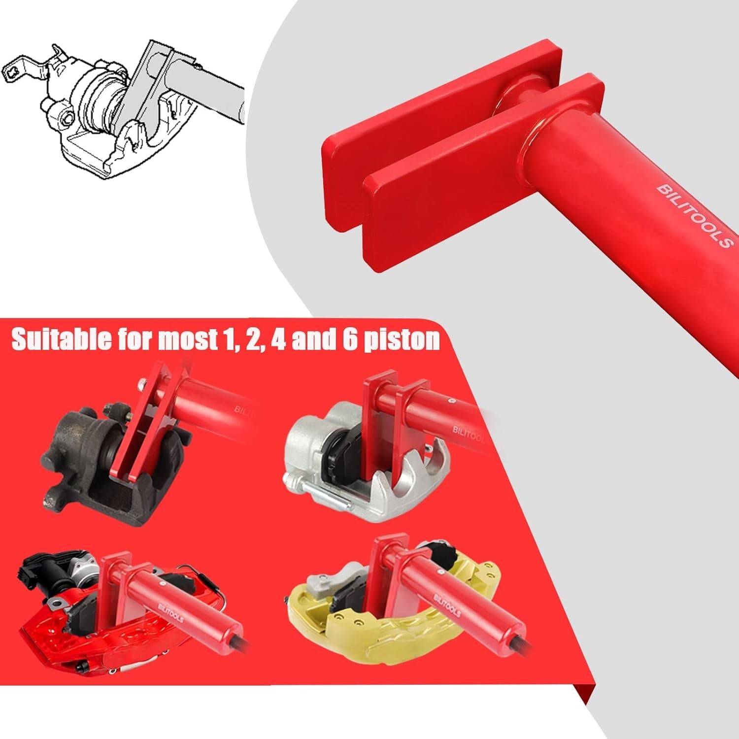 Brake Caliper Compression Tool, Universal Heavy Duty Brake Piston Compressor ...
