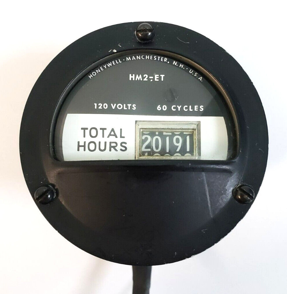 Vintage Aviation Honeywell HM2-ET Hours Meter 120V 60Hz