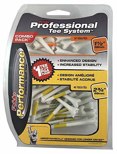 Pride Professional Tee System Evolution Plastic Golf Tees (Pack of 50), 40 Co...