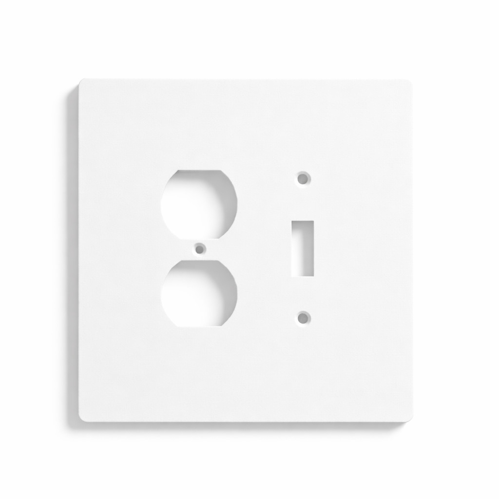 Oversized Combination Plate Duplex + Toggle Light Switch Cover 6x6 Jumbo 2-Gang