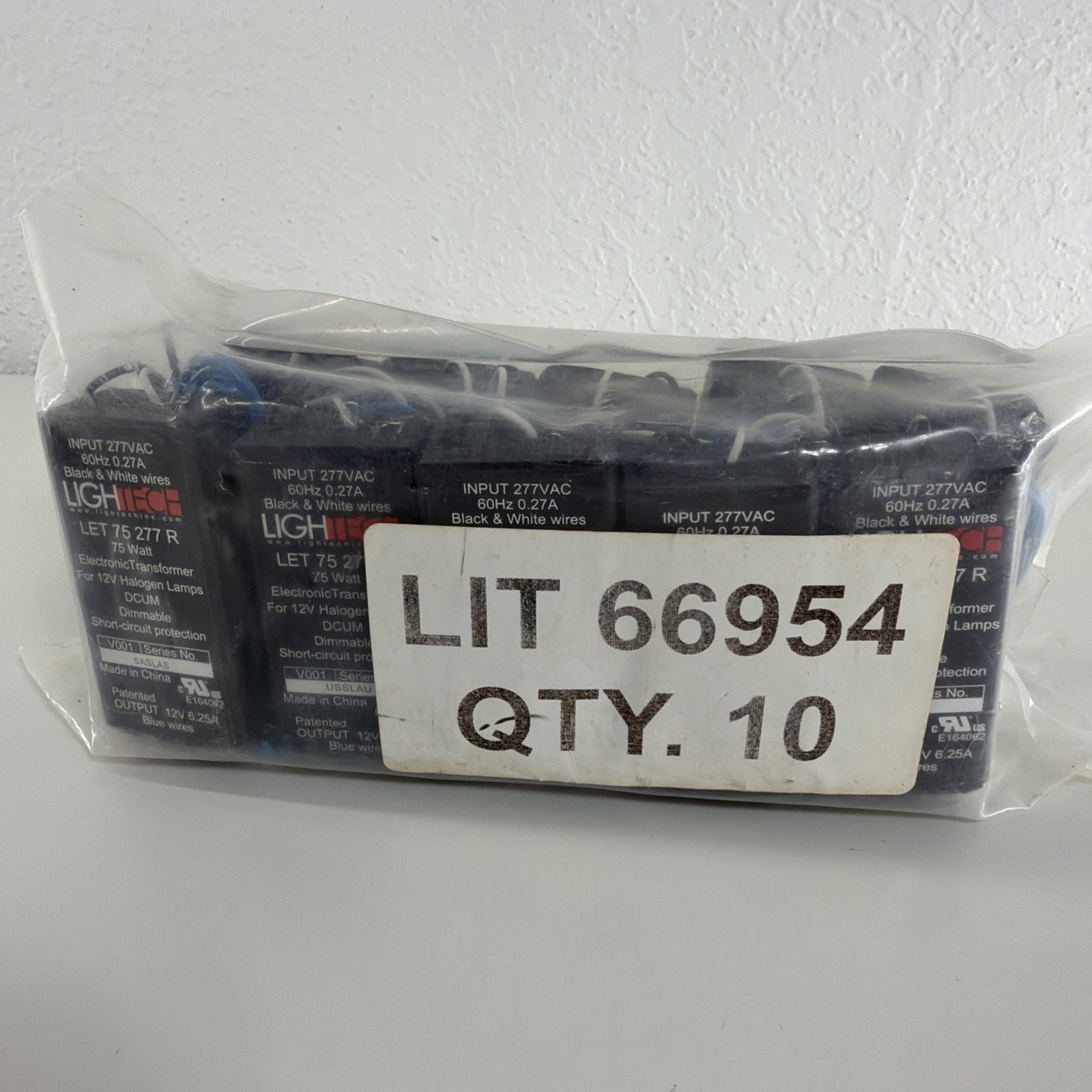 10 - Lightech LET 75 277 R 75W 277VAC To 12V Transformer Dimmable Halogen Lamps