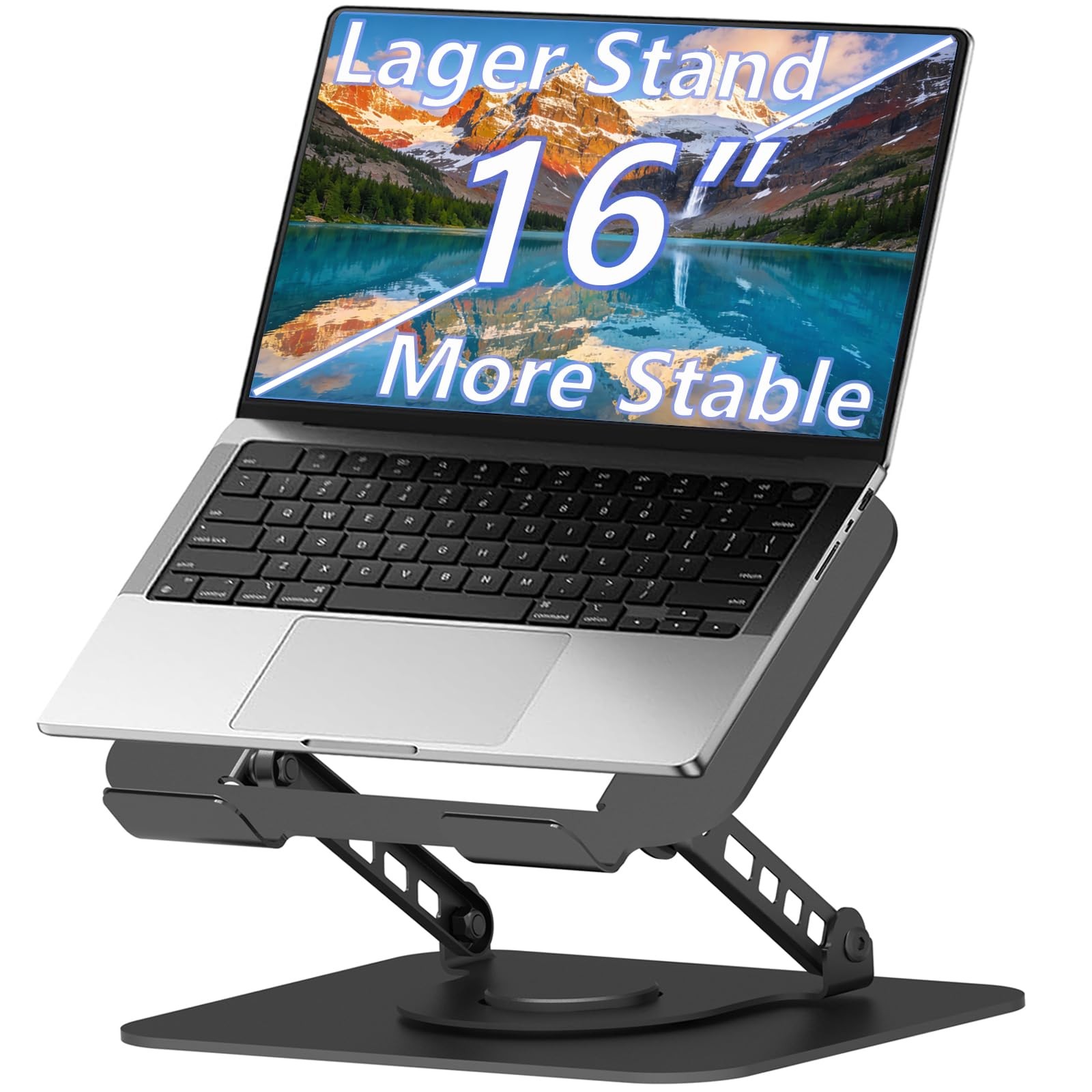 TAPMEI Adjustable Laptop Stand, 360 Rotating Computer Riser, Stable Base Stan...