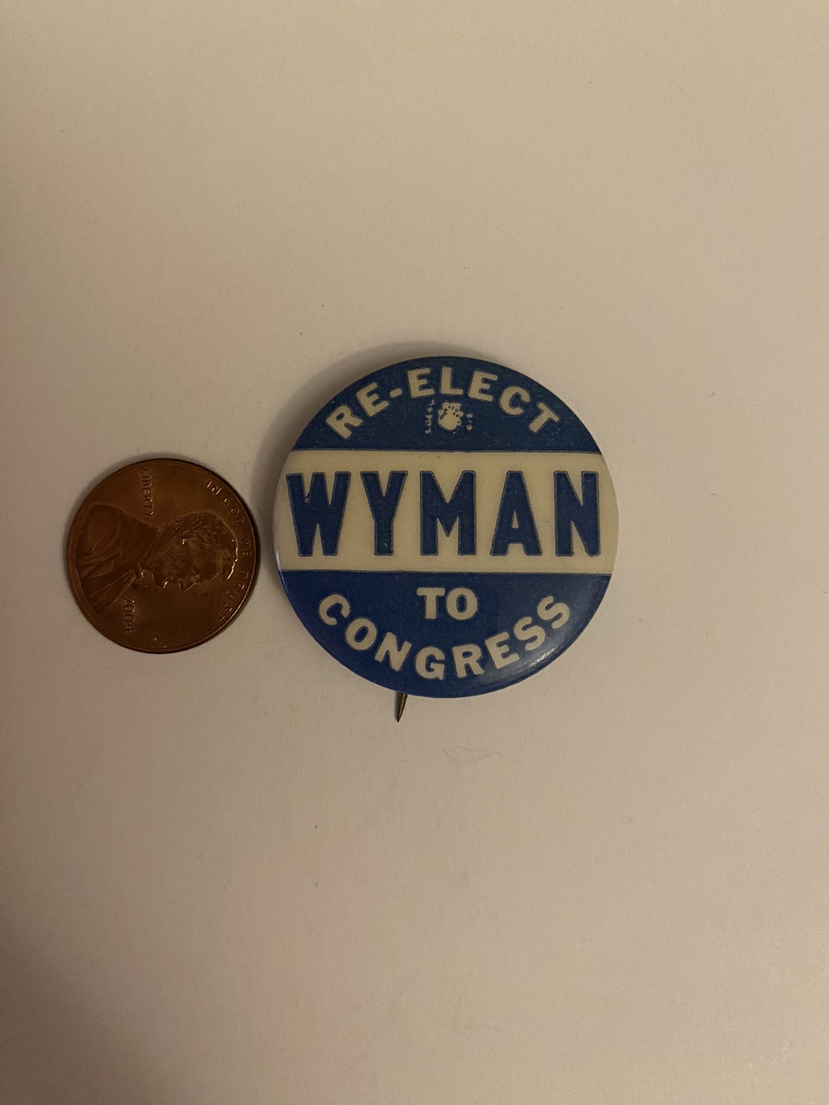 Re-Elect Wyman To Congress Pin Back Button P55