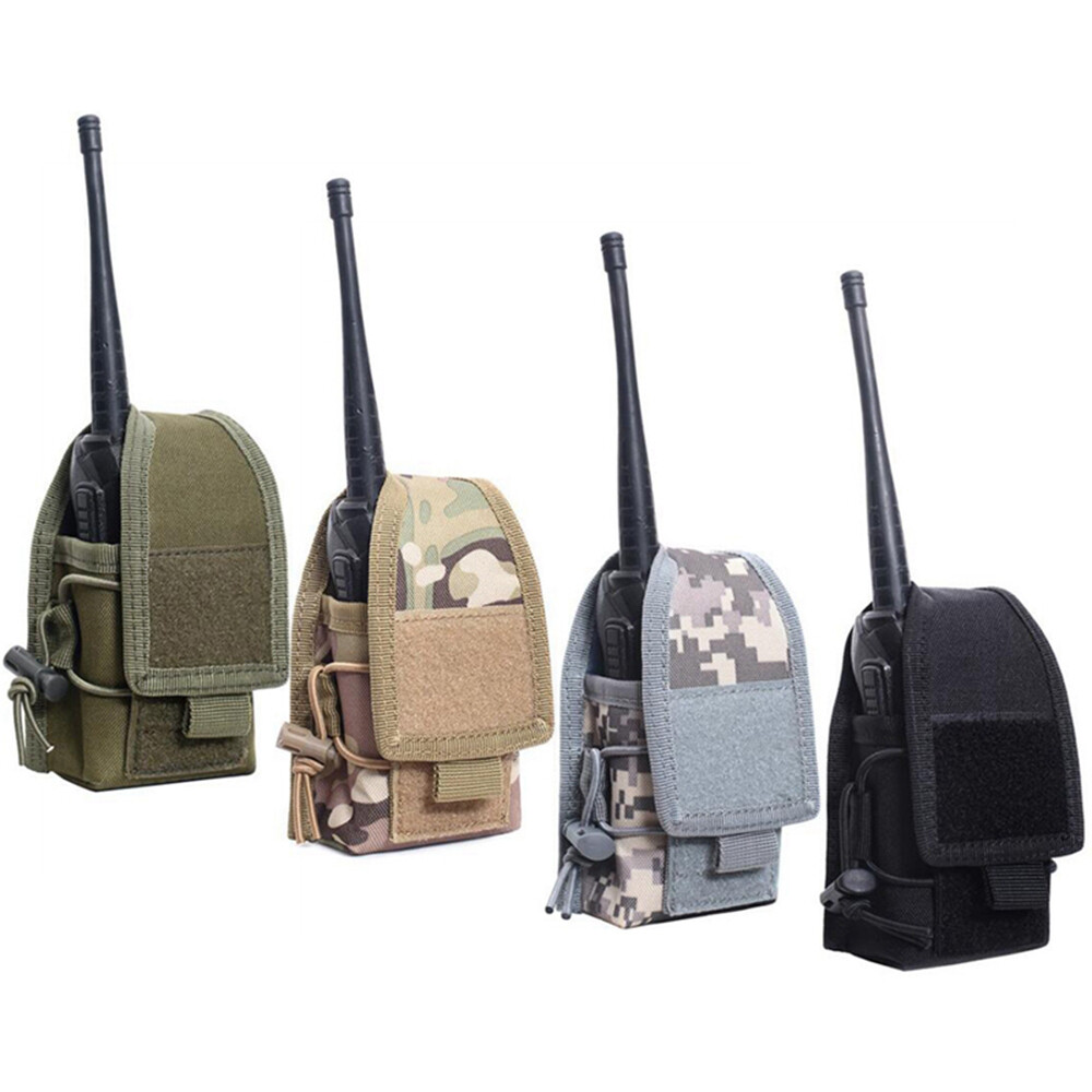 Outdoor Tactical Waist Bag Holder Pocket Molle Radio Holster Walkie Talkie Pouch