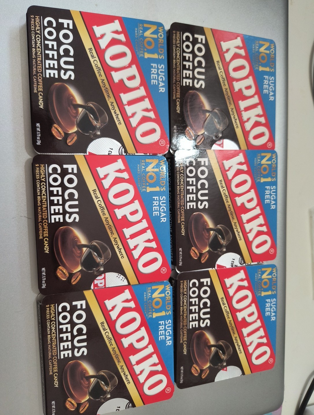 Kopiko Focus Coffee Sugar Free Hard candy 6 pack