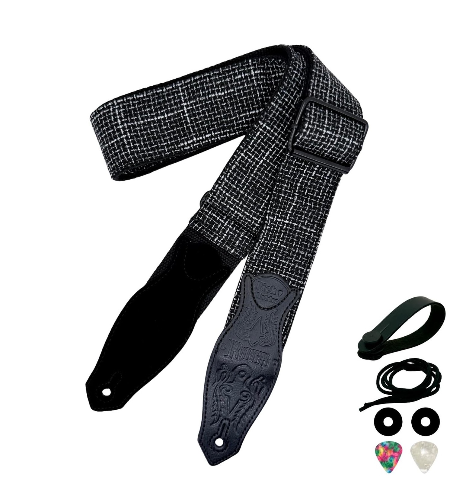 Rockyou 2" Wide Double-Layer Padded Guitar Strap with 4 Pick Holders, beauty ...