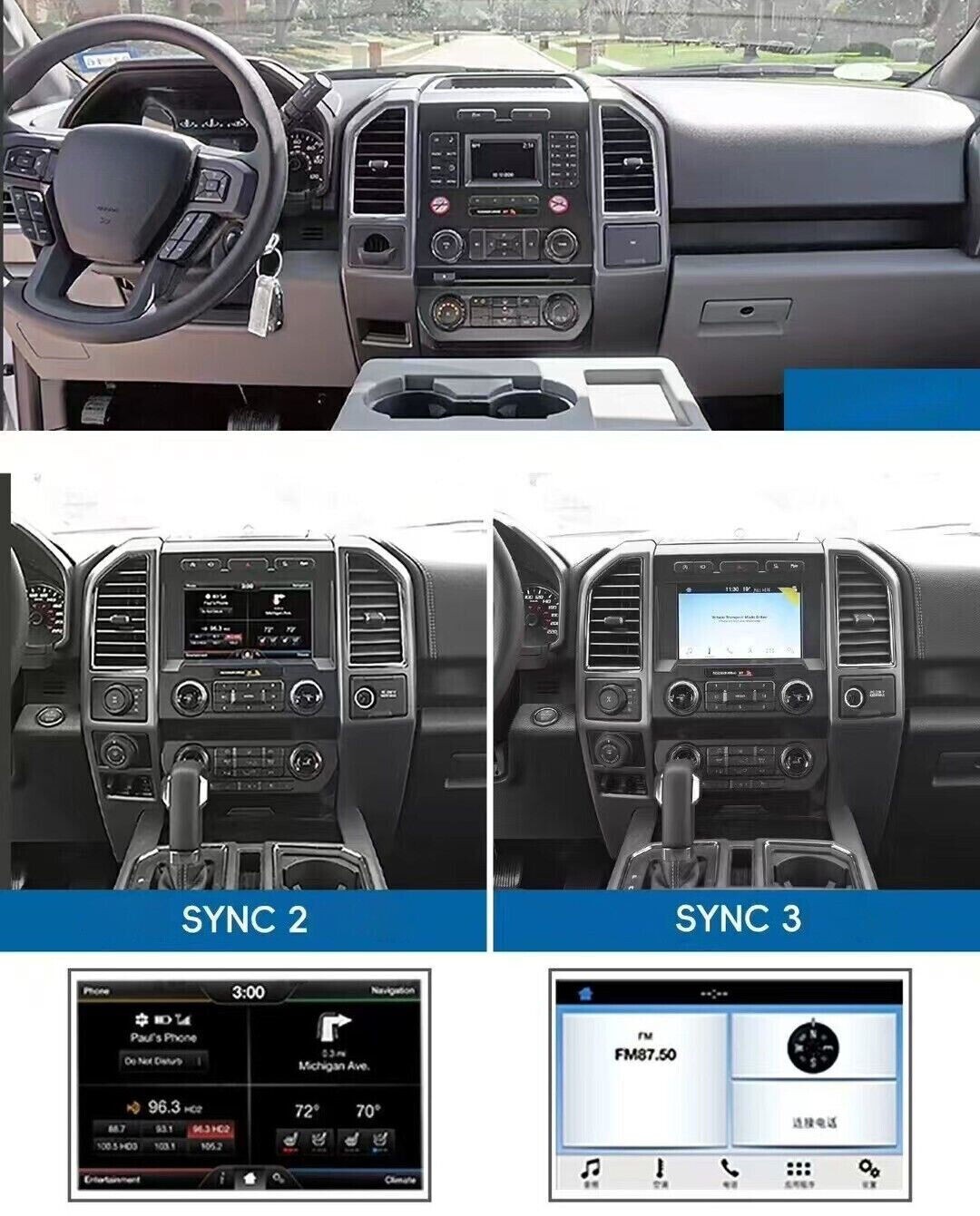 16.8'' Car Stereo Radio Auto Android Carplay 8+128GB For 2015-2021 Ford F-150