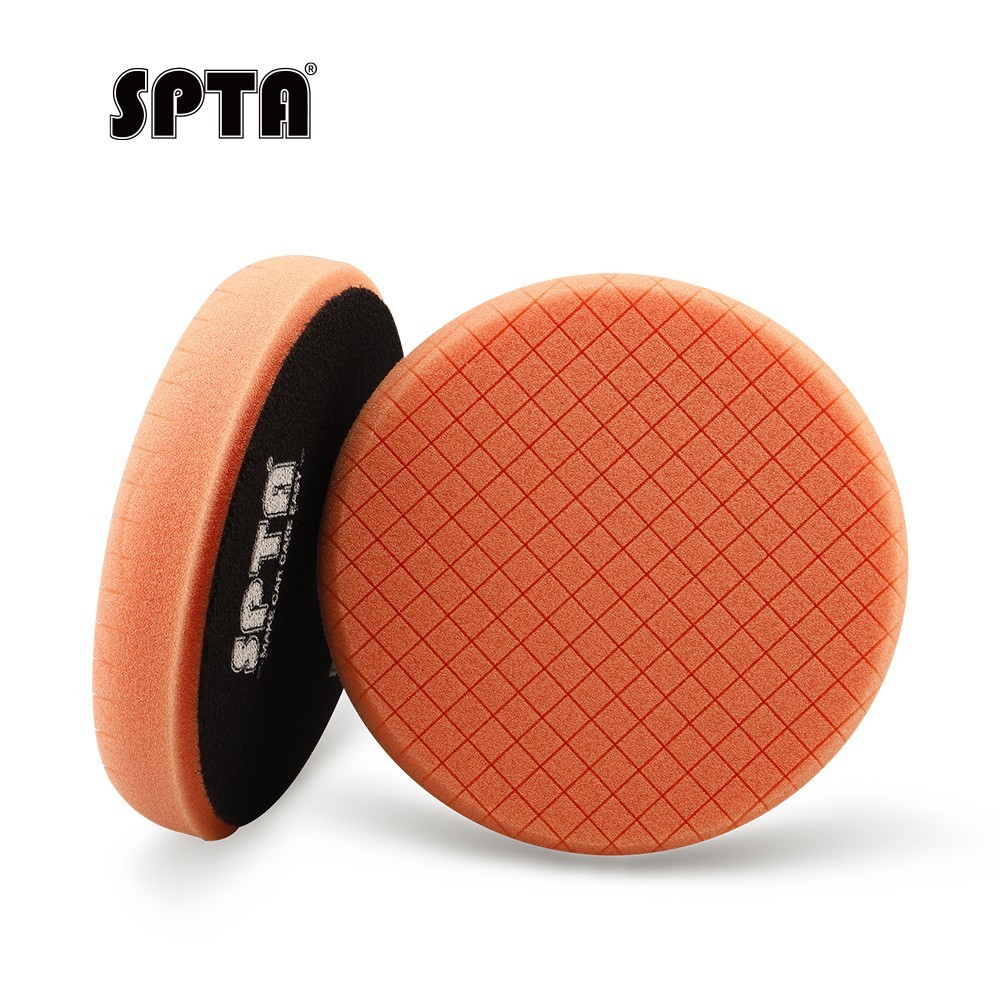 SPTA 1Pc 3/5/6/7 Inch T40 Orange Medium Cut Foam Polishing Pad For Car Polisher