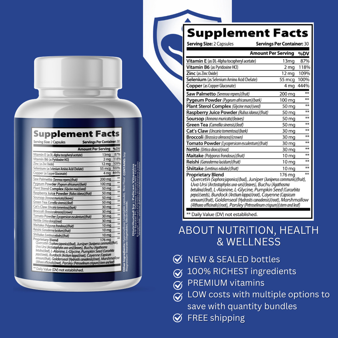 Prosta Defend- Prostate Support- 3 Bottles- 180 Capsules