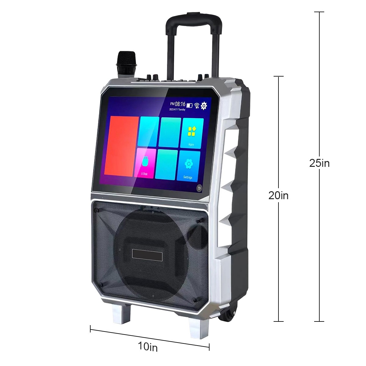Professional Karaoke Machine BT Speaker w/ Wireless Mic & Lyrics Display Screen