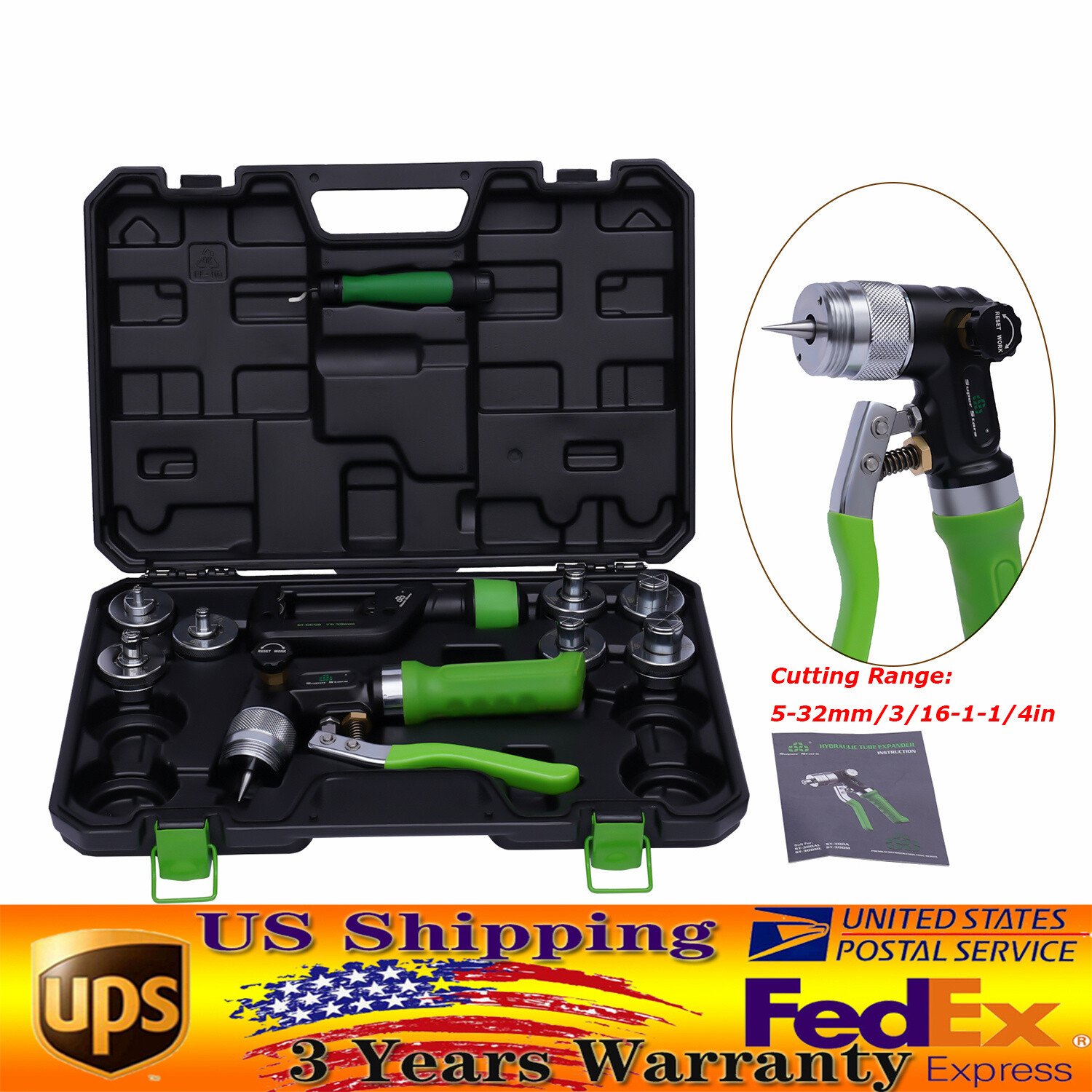 Hydraulic Swaging Tool Kit W/ Tube Cutter For Copper Titanium Tubing Expanding