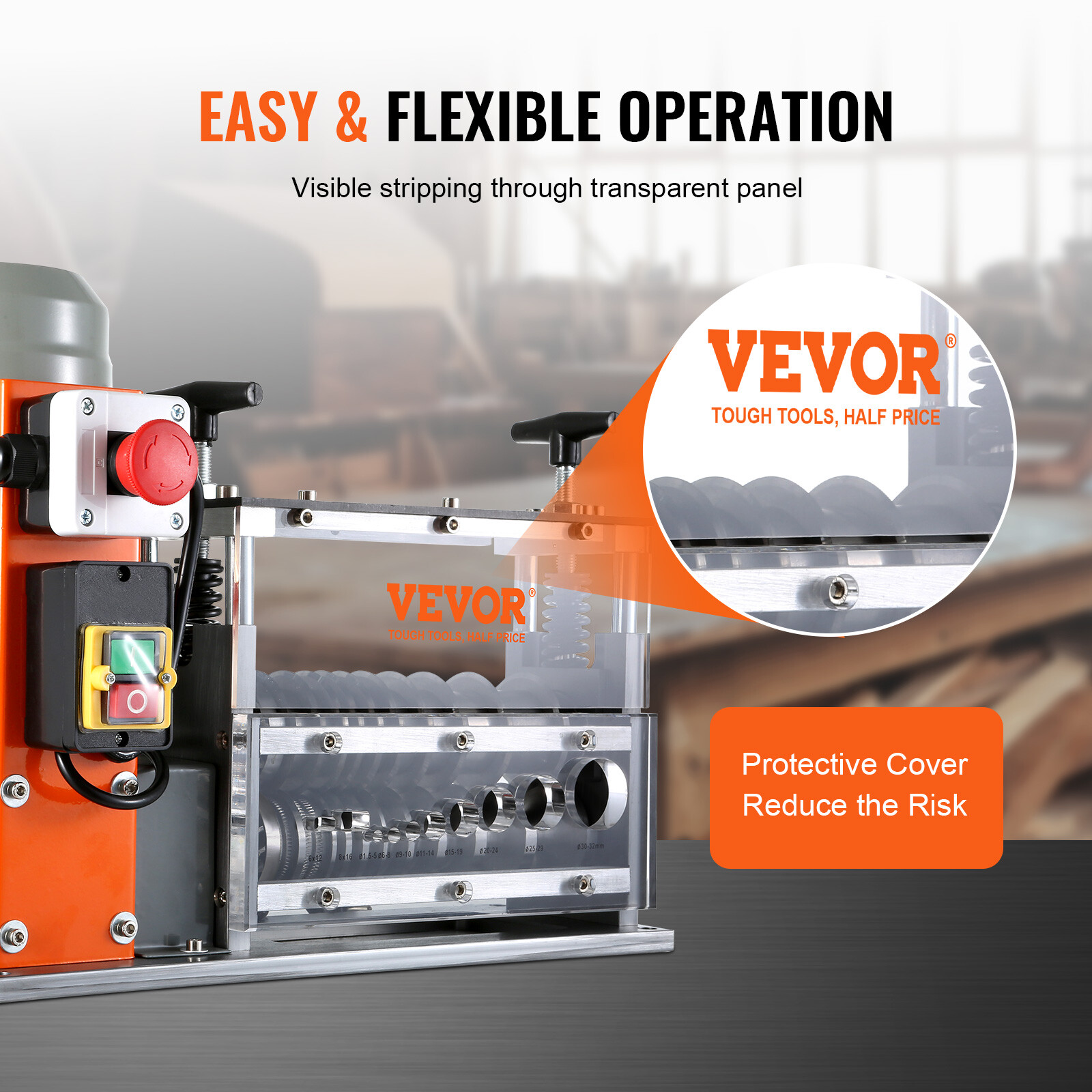 Electric Wire Stripping Machine Copper Cable Stripper 0.06''-1.57'' Visual