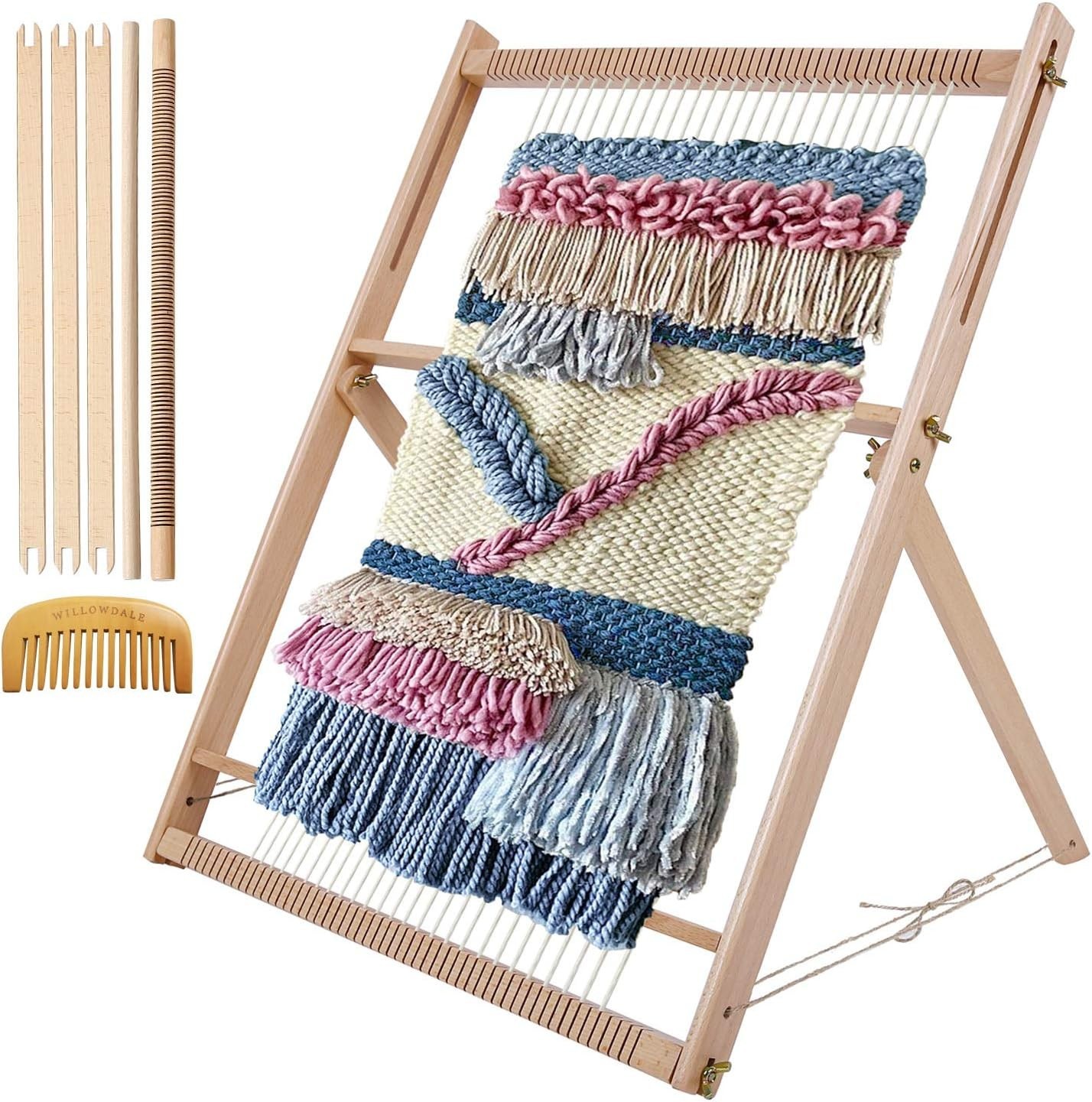Durable 10-Piece Weaving Loom Set with Adjustable Stand for Creative Beginners