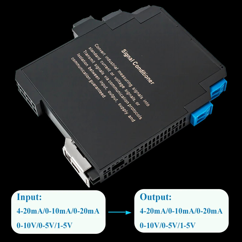 Isolated Transmitter Converter 0-10v 0-5v to 4 20ma Signal Splitter Input Output