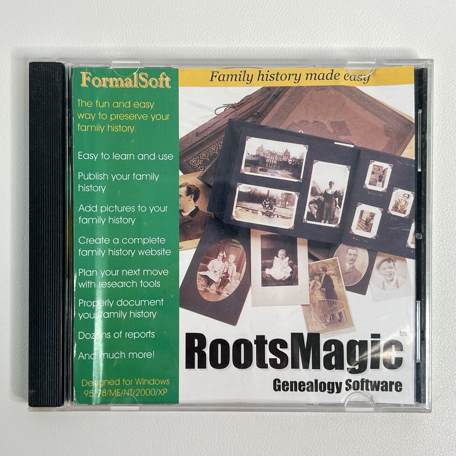 RootsMagic Genealogy Software PC CD-ROM 2003 FormalSoft Windows 95 98 XP Vintage