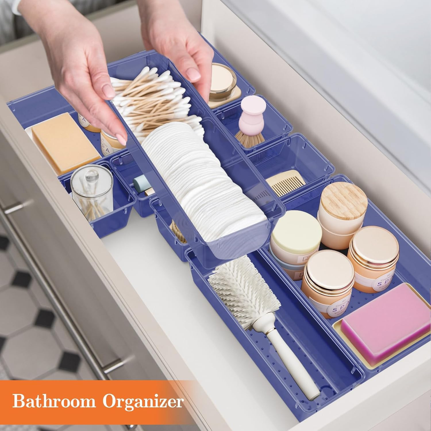 25 PCS Plastic Drawer Organizer Set, 4-Size Versatile Organizer Trays & Storage