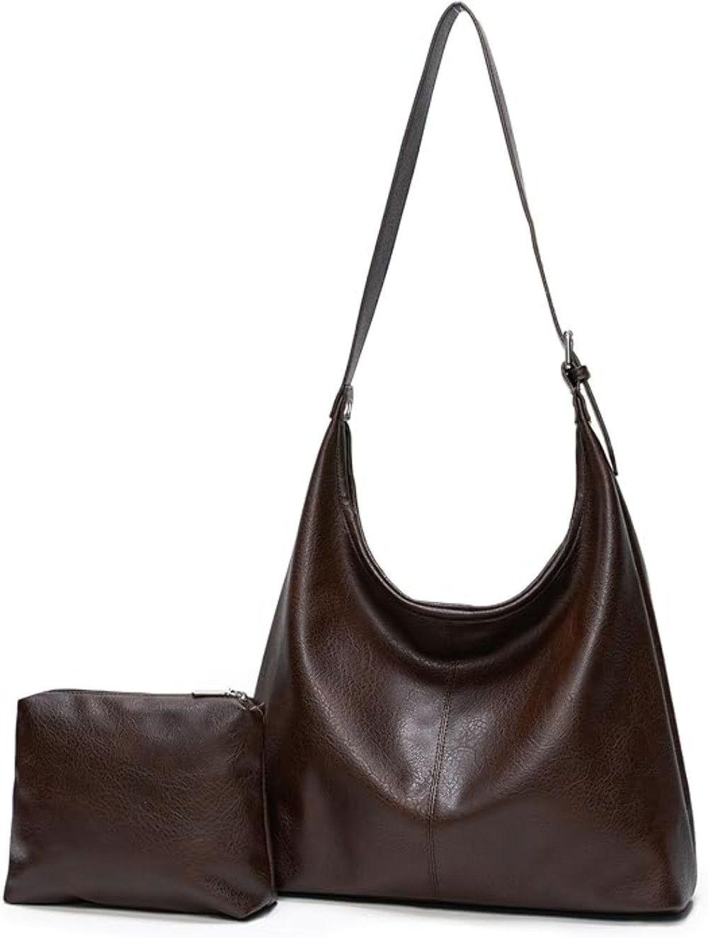 Hobo Bag for Women - Soft Vegan Leather Slouchy Shoulder Tote Purse with Cosmeti