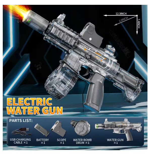 Electric Water Blaster Toy LED Light Spray Continuous Kids Summer
