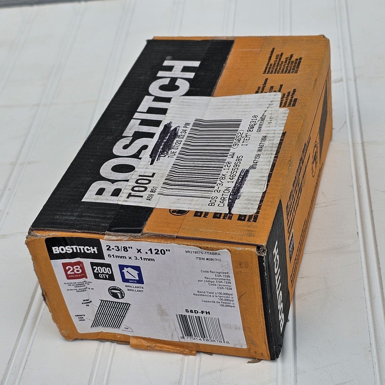 NEW Bostitch 2-3/8" X.120 Framing Nail 28 Degree 2000 Pcs Full Round Head Brite