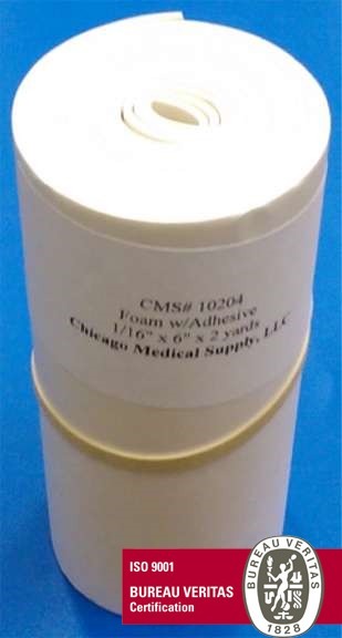 Adhesive Rubber Foam Roll 1/16"x6"x2Yds Orthopedic Medical Grade USA Brand New