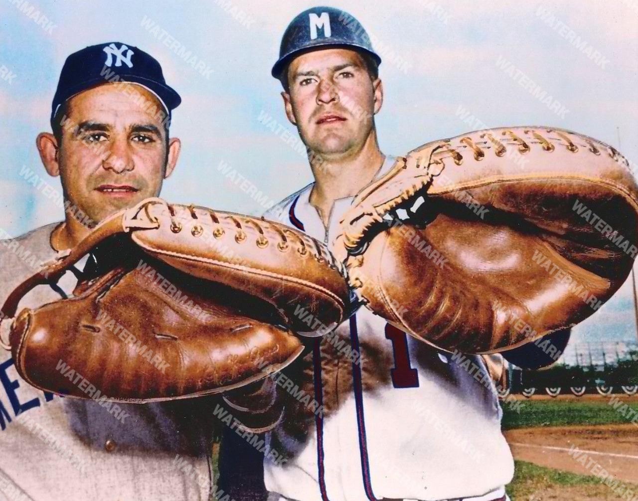 GW891 Yogi Berra Yankees - Del Crandall Braves 8x10 11x14 16x20 Colorized Photo