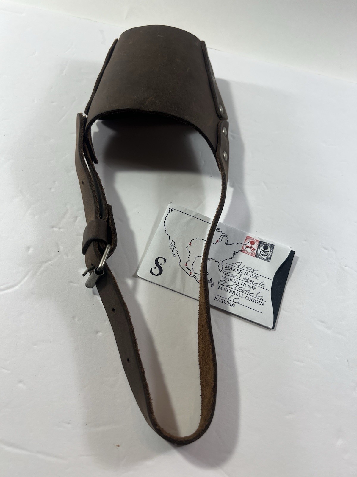 Full Grain Leather Riveted Dog Muzzle Hide And Drink Adjustable Strap Training