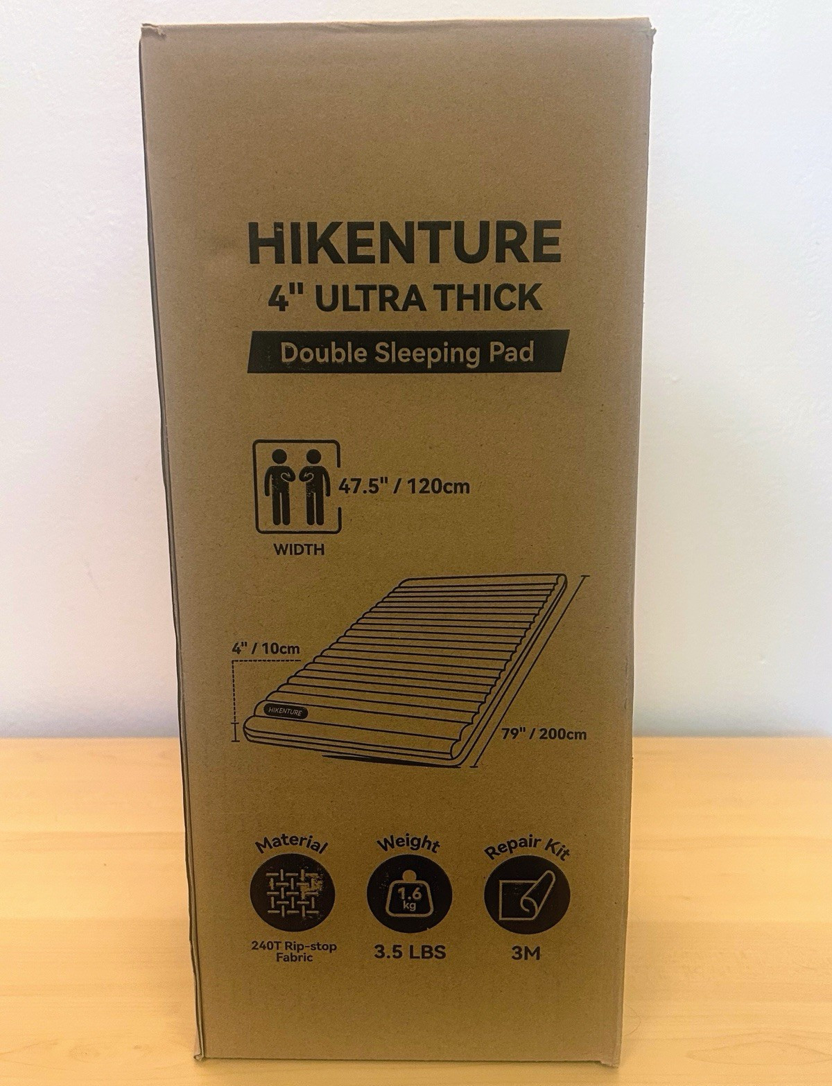 Hikenture 4" Ultra Thick Double Sleeping Pad - Gray
