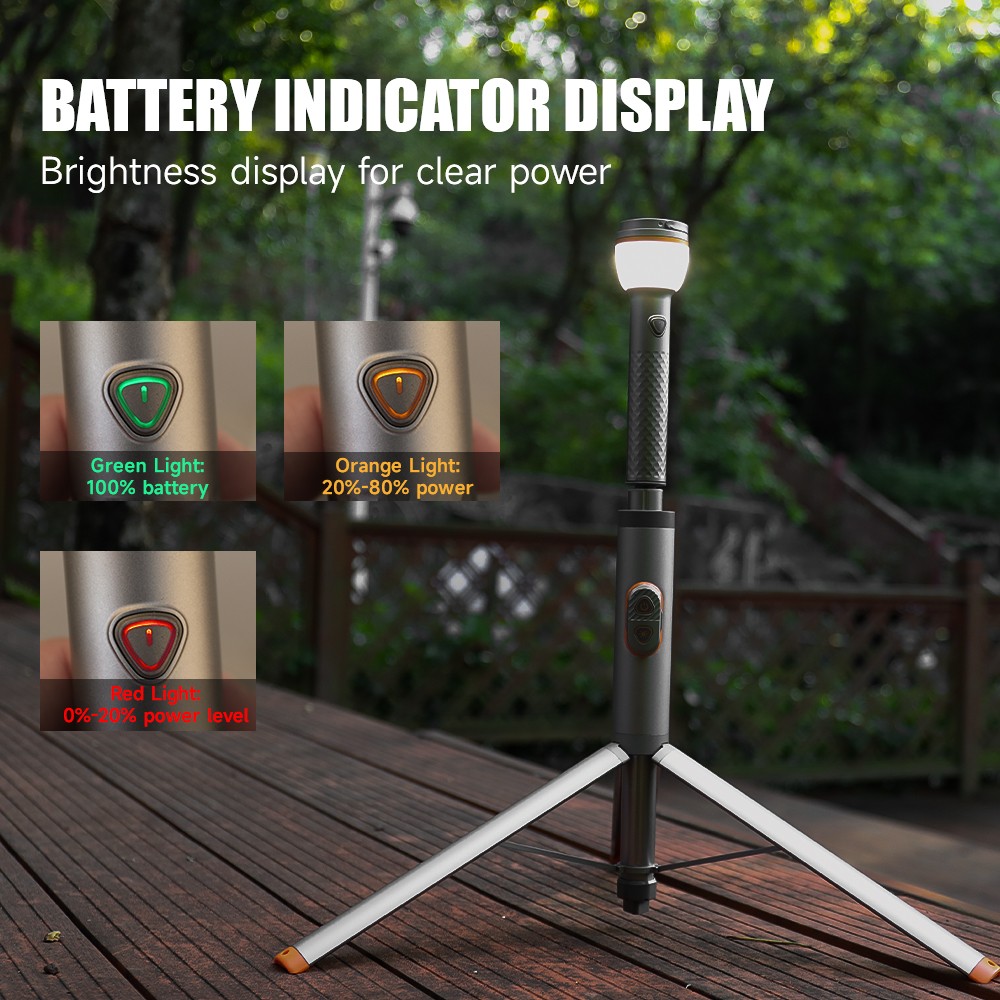 Smart Rechargeable Magnetic LED Flashlight Adjustable Height Camping Light US