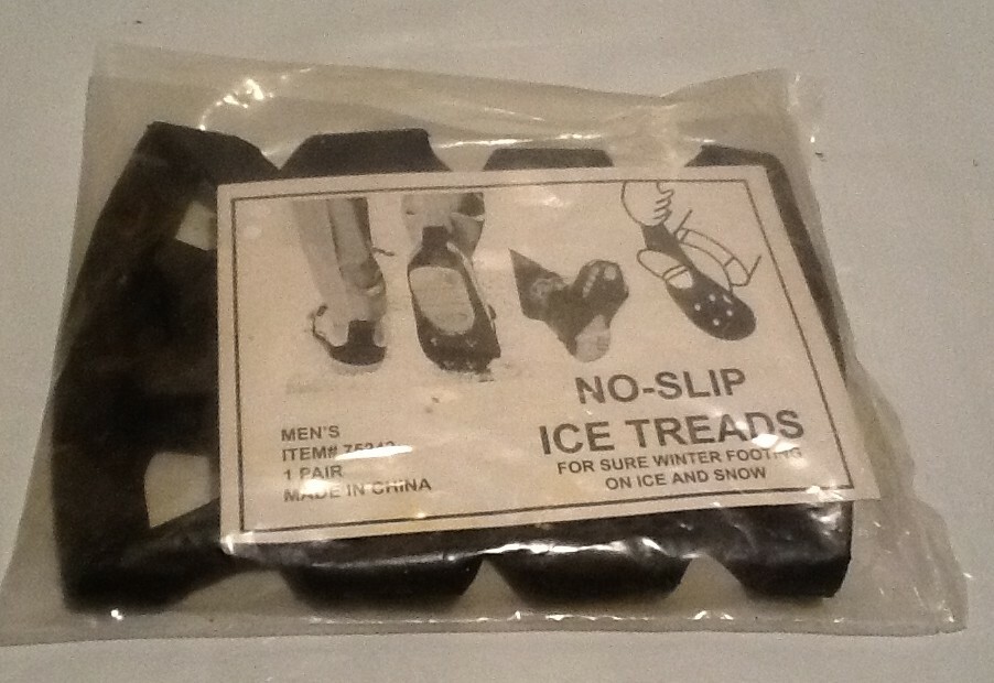 No-Slip Rubber Ice Treads For Adult Shoes Safety on Winter Ice Snow Men's Black
